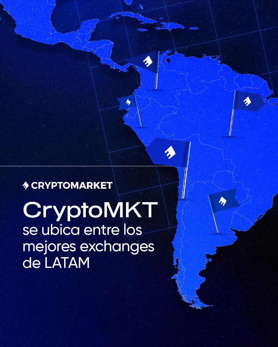 📈 CryptoMKT se consolida entre los 5 principales exchanges de criptomonedas en Latinoamérica 🔝

🌎 En CryptoMKT trabajamos cada día para construir el exchange más confiable, accesible e innovador de Latinoamérica.

✅ Somos #CryptoMKT.
✅ Somos líderes en Latinoamérica.