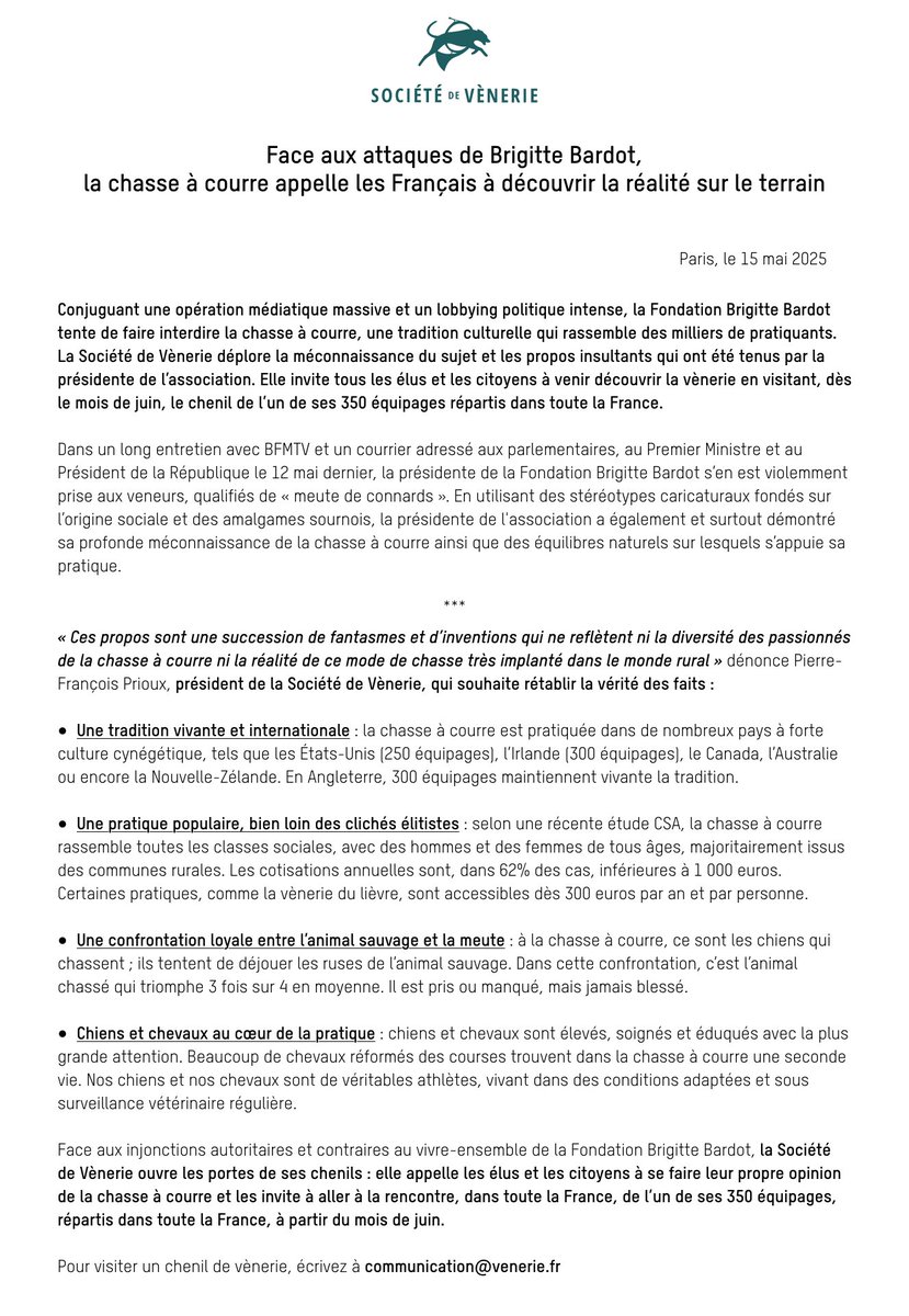 Société de Vènerie tweet media