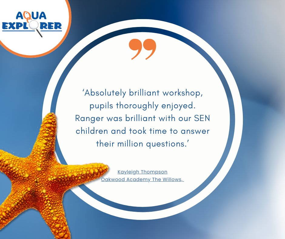 It always makes our day to hear positive feedback from schools about our  Aquaexplorer rockpool experience days.👩‍🏫This Amazing feedback came from our recent visit to Oakwood academy in Irlam. 🦀🐚

#rockpool #schooltripaltenative #marinebiology #handsonlearning