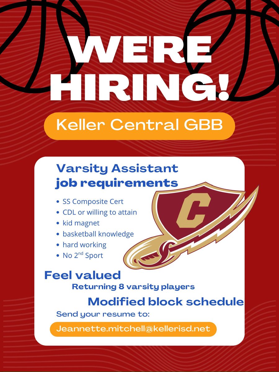 Looking for a great varsity assistant that puts kids first! <a href="/TXHSGBB/">#TXHSGBB—TXHSGBB.com</a>