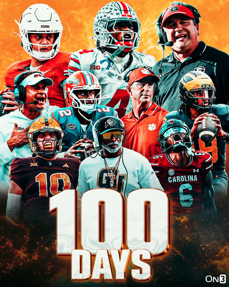 100 MORE DAYS UNTIL COLLEGE FOOTBALL RETURNS🍿