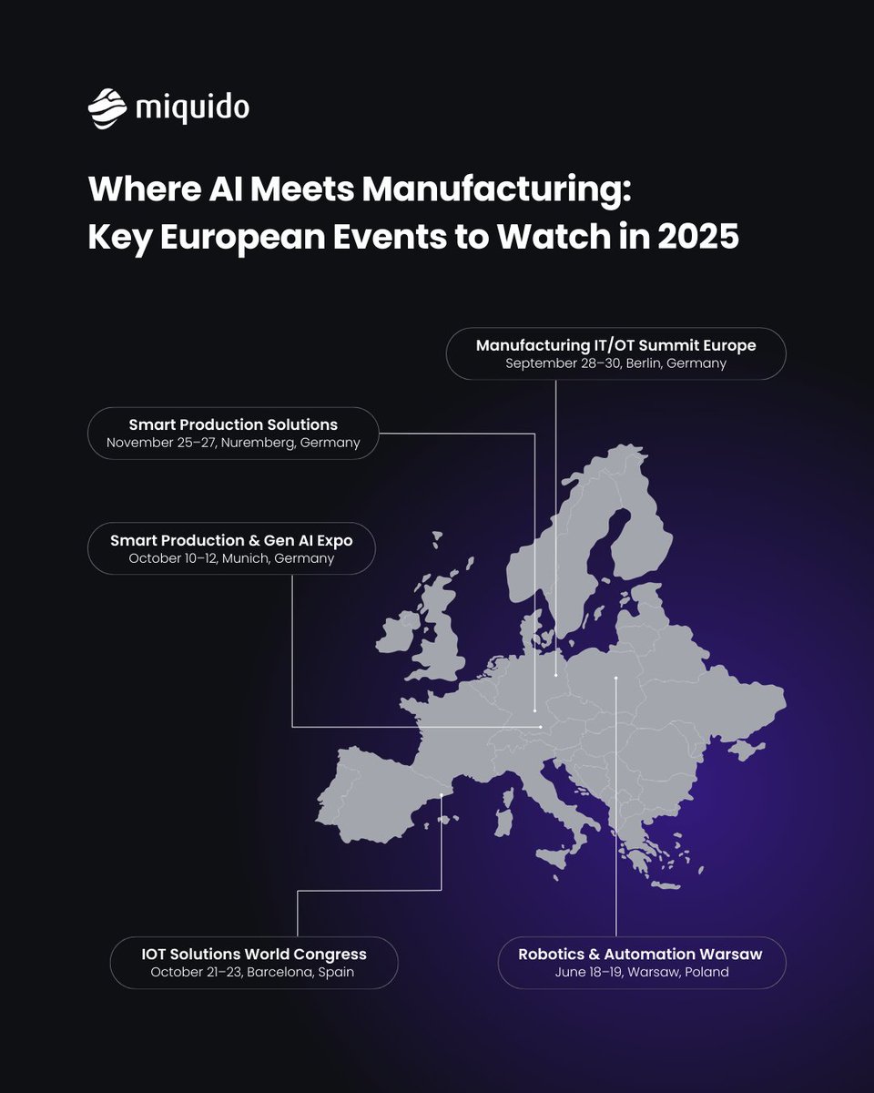 If you’ve moved beyond PowerPoint production plans and AI is more than just a buzzword, it’s time to step into the spaces where real change is happening. Here are 2025’s top EU events, you should watch: hubs.la/Q03mLjRP0 

#manufacturing #ai #automation