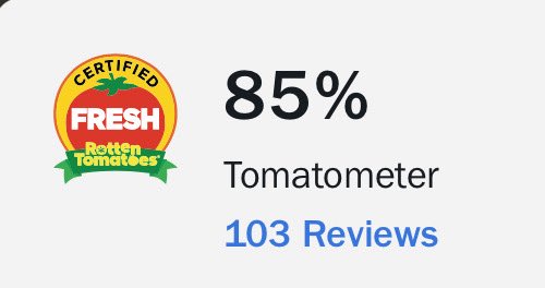 PreviouslyR's tweet image. The Rotten Tomatoes Score reveal for #MissionImpossibleTheFinalReckoning is….85% approval rating! Nothing wrong with that, but it is the lowest of the McQ MI films. 

Will you still be seeing it opening weekend?