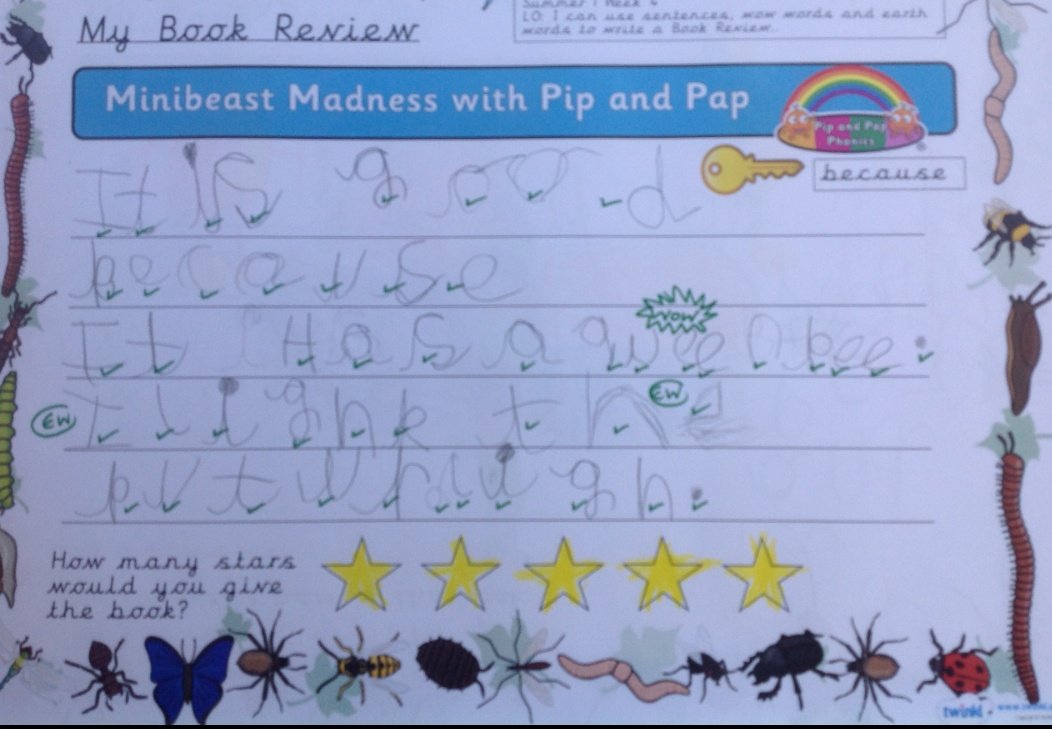Pip and Pap Phonics - A DfE Validated Programme (@pippapphonics) on Twitter photo We love these reviews of "Minibeast Madness" by #EYFS 🧡🧡 #PipAndPap <a href="/PipPapPhonics/">Pip and Pap Phonics - A DfE Validated Programme</a> We love these reviews of "Minibeast Madness" by #EYFS 🧡🧡 #PipAndPap <a href="/PipPapPhonics/">Pip and Pap Phonics - A DfE Validated Programme</a>