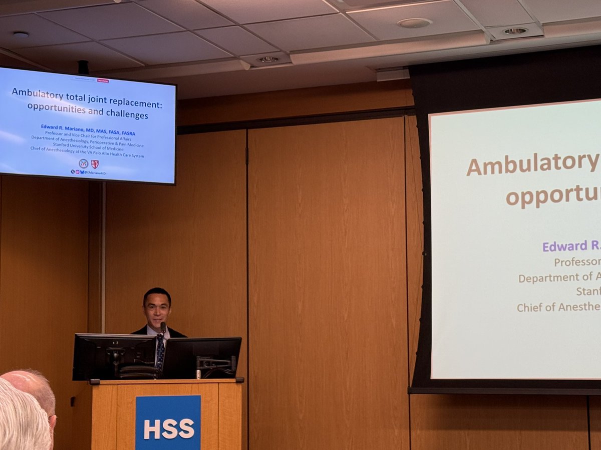 UcheUmehMD's tweet image. Thank you @EMARIANOMD for the insightful lecture on ambulatory joint replacement surgery. @HSSAnesthesia @HSpecialSurgery @stanfordanes