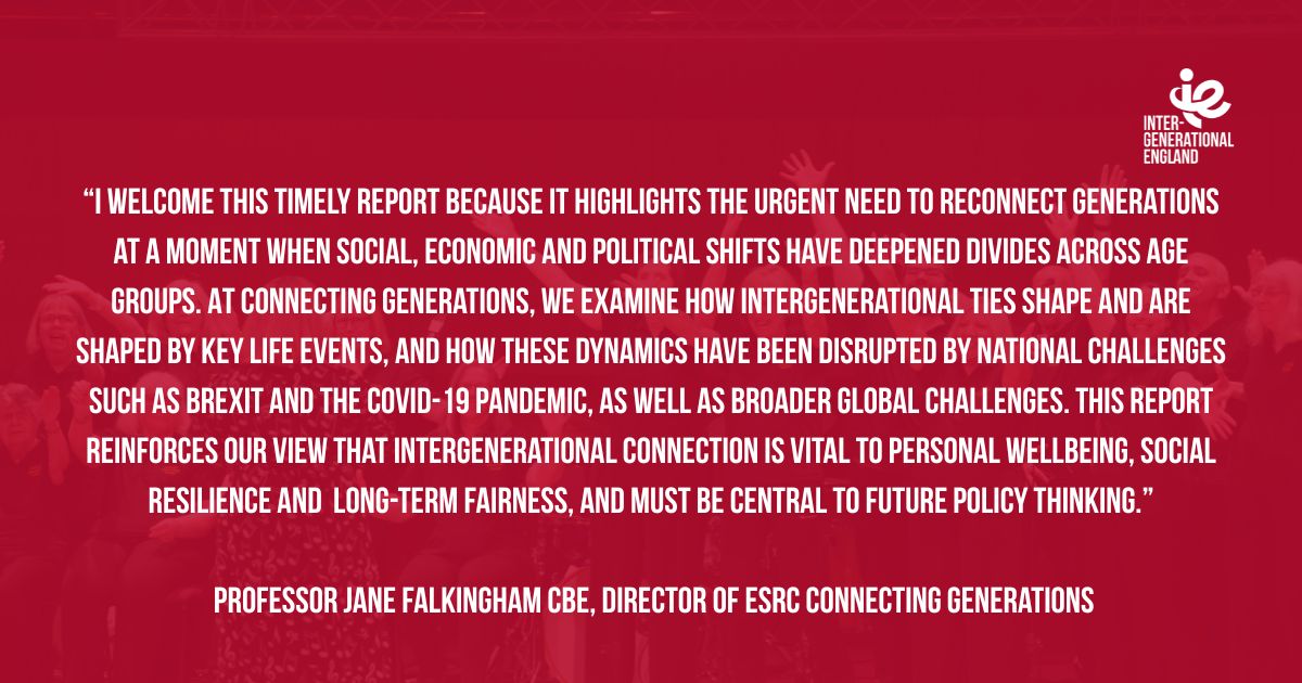 On 12 May, Intergenerational England launched “A Divided Kingdom: Steps Towards #Intergenerational Solidarity” laying out how to move from fragmentation to solidarity across #generations

Read and share:
intergenerationalengland.org/adividedkingdom

#ADividedKingdom #IntergenerationalSolidarity