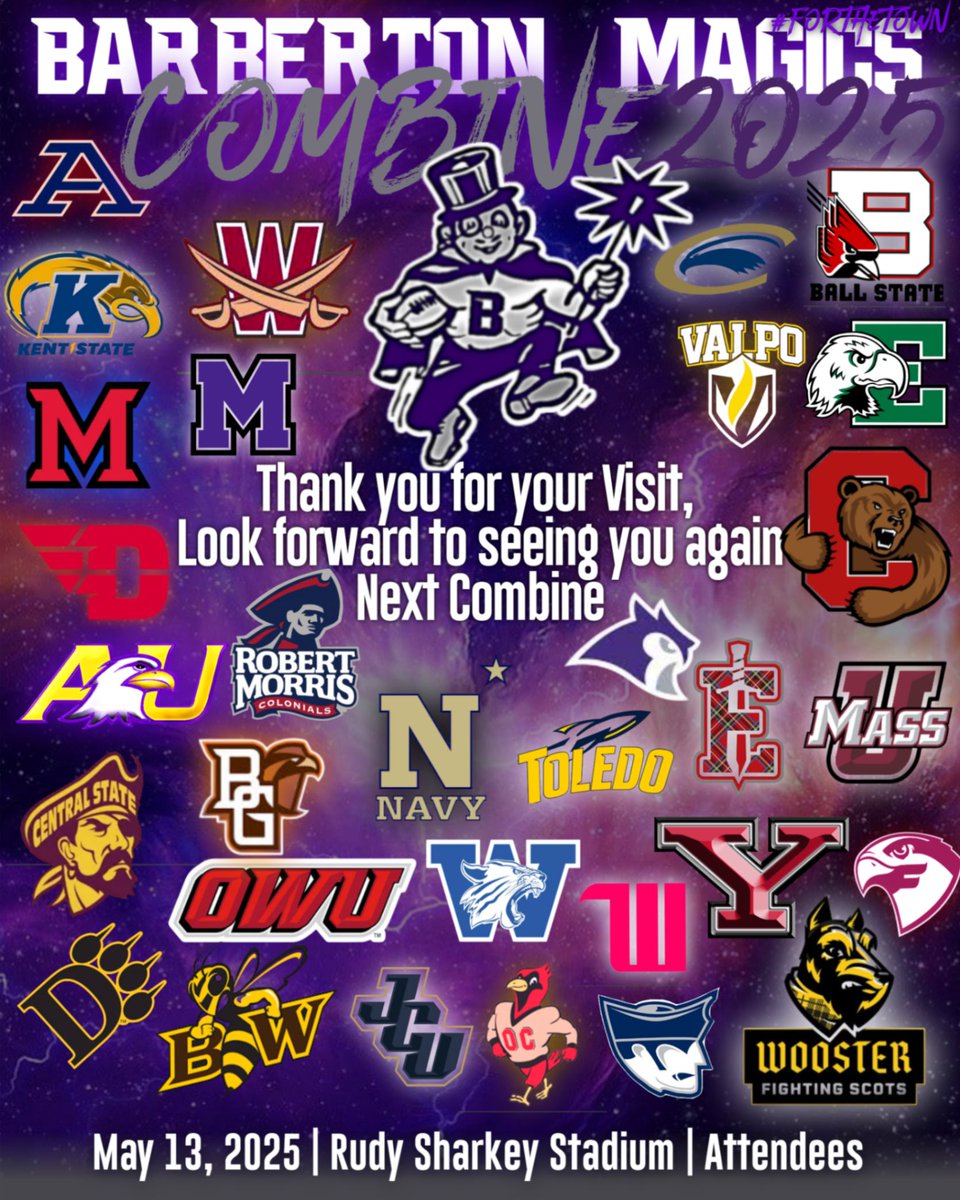 Barberton Football (@magicsfb) on Twitter photo Huge thank you to all the college coaches and recruiters who visited Rudy Sharkey Stadium to check out our 2025 seniors and underclassmen. Your time means the world to our athletes. We hope you saw something special—and we look forward to having you back soon! GO MAGICS! Huge thank you to all the college coaches and recruiters who visited Rudy Sharkey Stadium to check out our 2025 seniors and underclassmen. Your time means the world to our athletes. We hope you saw something special—and we look forward to having you back soon! GO MAGICS!