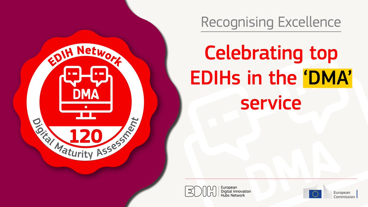 Congratulations to AEDIH, AgroDigiRise, AI5production, AIRE, CD-EDIH, <a href="/cidihub/">CIDIHUB</a> and Data-EDIH for achieving Level 4 in the ‘DMA’ service! 🎉

Your dedication to digital innovation is shaping the future! 

Find them in our #EDIH_Catalogue: bit.ly/4hGy4fV