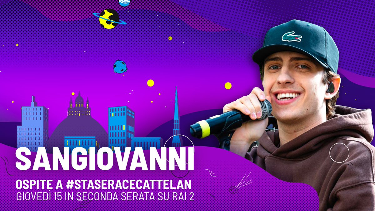 🎤 <a href="/sangiovann1/">sangiovanni</a> ospite questa sera a #staseracecattelan, in seconda serata su <a href="/RaiDue/">Rai2</a> e <a href="/RaiPlay/">RaiPlay</a> 

#giovedì #15maggio
