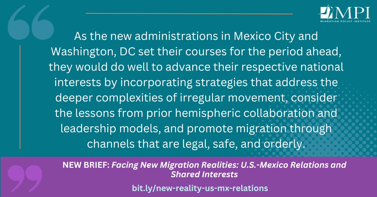MigrationPolicy Inst (@migrationpolicy) on Twitter photo The pledge of large-scale deportations & threatened tariffs dominate the U.S.-Mexico relationship today, replacing an earlier era of increasing hemispheric cooperation.
In a NEW brief out today <a href="/ruizags/">Ariel Ruiz</a>, Doris Meissner & <a href="/SeleeAndrew/">Andrew Selee</a> detail how, in the face of dramatically The pledge of large-scale deportations & threatened tariffs dominate the U.S.-Mexico relationship today, replacing an earlier era of increasing hemispheric cooperation.
In a NEW brief out today <a href="/ruizags/">Ariel Ruiz</a>, Doris Meissner & <a href="/SeleeAndrew/">Andrew Selee</a> detail how, in the face of dramatically
