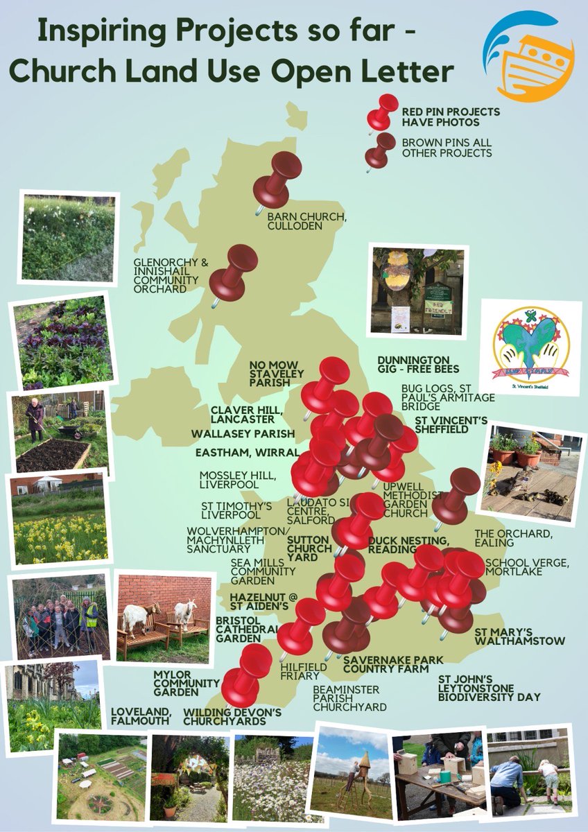 Church land should work for the benefit of climate &amp; nature, &amp; many UK churches are doing just that! On 5 June, we'll deliver an Open Letter to UK Church leaders, calling on them to ensure Church land is part of the solution, not part of the problem. Sign: operationnoah.org/bright-now-cam…