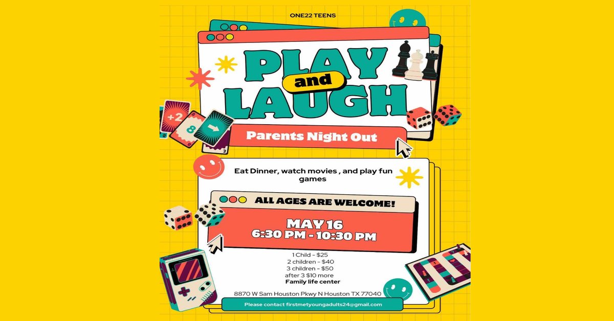 FirstMetChurch's tweet image. All Ages are Welcome!
1 Child $25
2 Children $40
3 Children $50
Location: Family Life Center