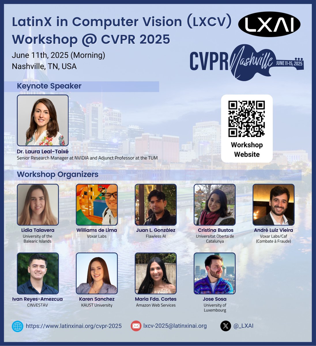 🟢 Save the date! LatinX in CV Workshop is back at <a href="/CVPR/">#CVPR2025</a> 2025 🇺🇸 🚀 

✨ Join us for cutting-edge discussions on AI &amp; diversity
📆 June 11th, 2025 (Half-day workshop: Morning) 
📍Don’t miss it, mark your calendars!
🔗 More info: buff.ly/sgmfxXq

#CVPR2025 <a href="/_LXAI/">LatinX in AI (LXAI)</a>