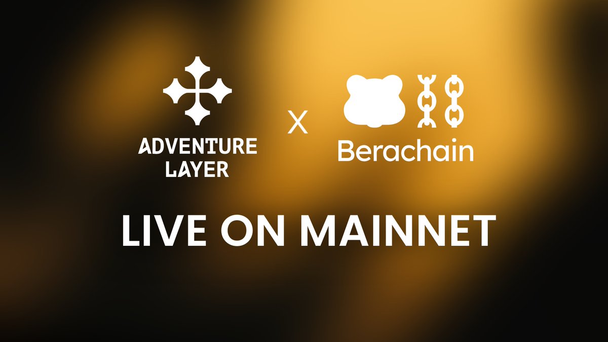 AdventureLayer's tweet image. Hi @AdventureLayer community! Mainnet Launch is today!
Adventure Layer is the first Gaming L2 on @berachain, built for both players as well as Agents. We are excited to welcome you into the new era of AI Native Onchain Gaming, with $15M in treasury.