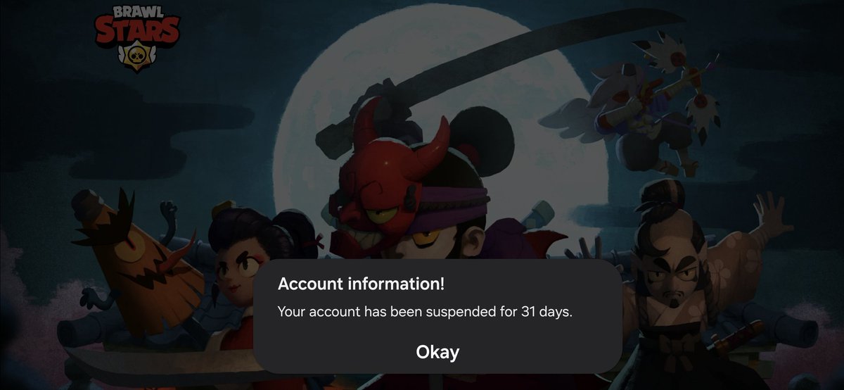 My account got banned without any reason while my 200K push with <a href="/IzanaBs_/">Izana</a> and <a href="/radan_bs/">Radan</a> 

Pls help Me and Tell me the reason why i got banned <a href="/BrawlStars/">Brawl Stars</a> <a href="/Dani_Supercell/">Dani</a> <a href="/MaxCmbr/">Max</a> <a href="/rick_c_official/">Rick C</a>
