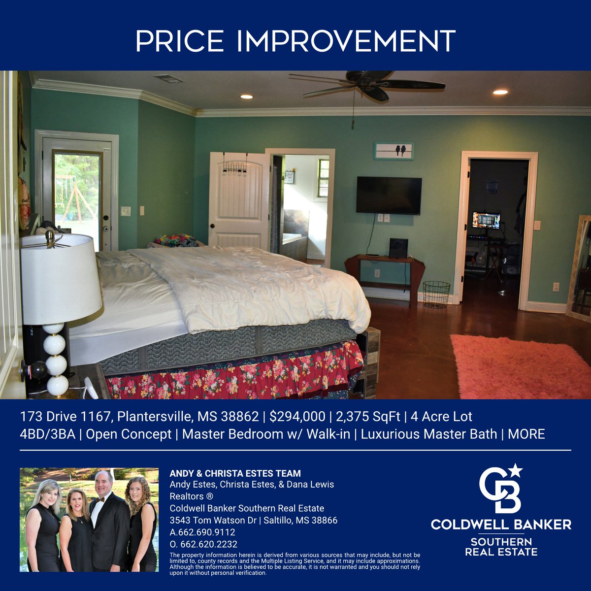 CBSouthern1's tweet image. #Plantersville - #Reduced! 4BD/3BA #exquisite residence with 4 acres offering an open concept design that seemlessly integrates the dining, great room, and kitchen areas.  The Master has a spacious walk-in closet. cbtupelo.com/listing/MS/Pla…