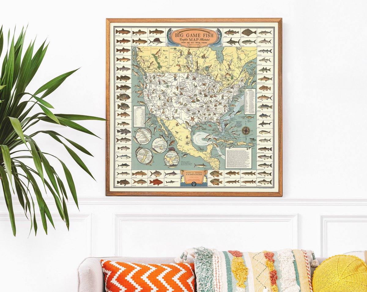 HistoricPictorx's tweet photo. Big Game Fish, Complete Map Illustrated, Fresh and Salt Water Fishing - 1936 - Vintage Wall Art
https://t.co/D9jnS5LdDx
#HistoricPictoric #History #HistoricMaps #Vintage #WallArt #HistoryFacts #Art #Map https://t.co/NMAnW7MbQ5