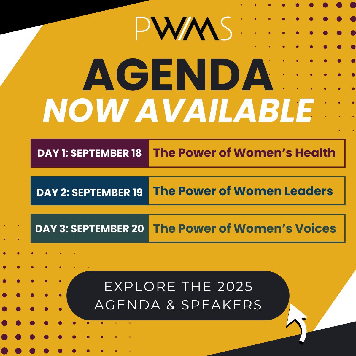 The #PWIMS2025 agenda is now LIVE! 💻✨ This 3-day event starts with a full day on women’s health 🩺💪 curated by <a href="/feminemtweets/">FemInEM</a>, followed by leadership and professional growth programming.

Choose 1️⃣, 2️⃣, or all 3️⃣ days! 📅 Explore the schedule today: bit.ly/44D59Gn