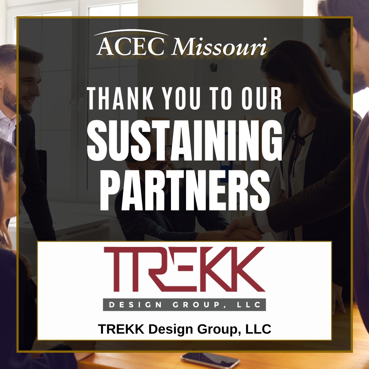 ACEC Missouri would like to thank TREKK Design Group, LLC for their support as a Sustaining Partner for 2025-2026!
trekkllc.com; linkedin.com/company/trekk-…; facebook.com/trekkdesigngro…