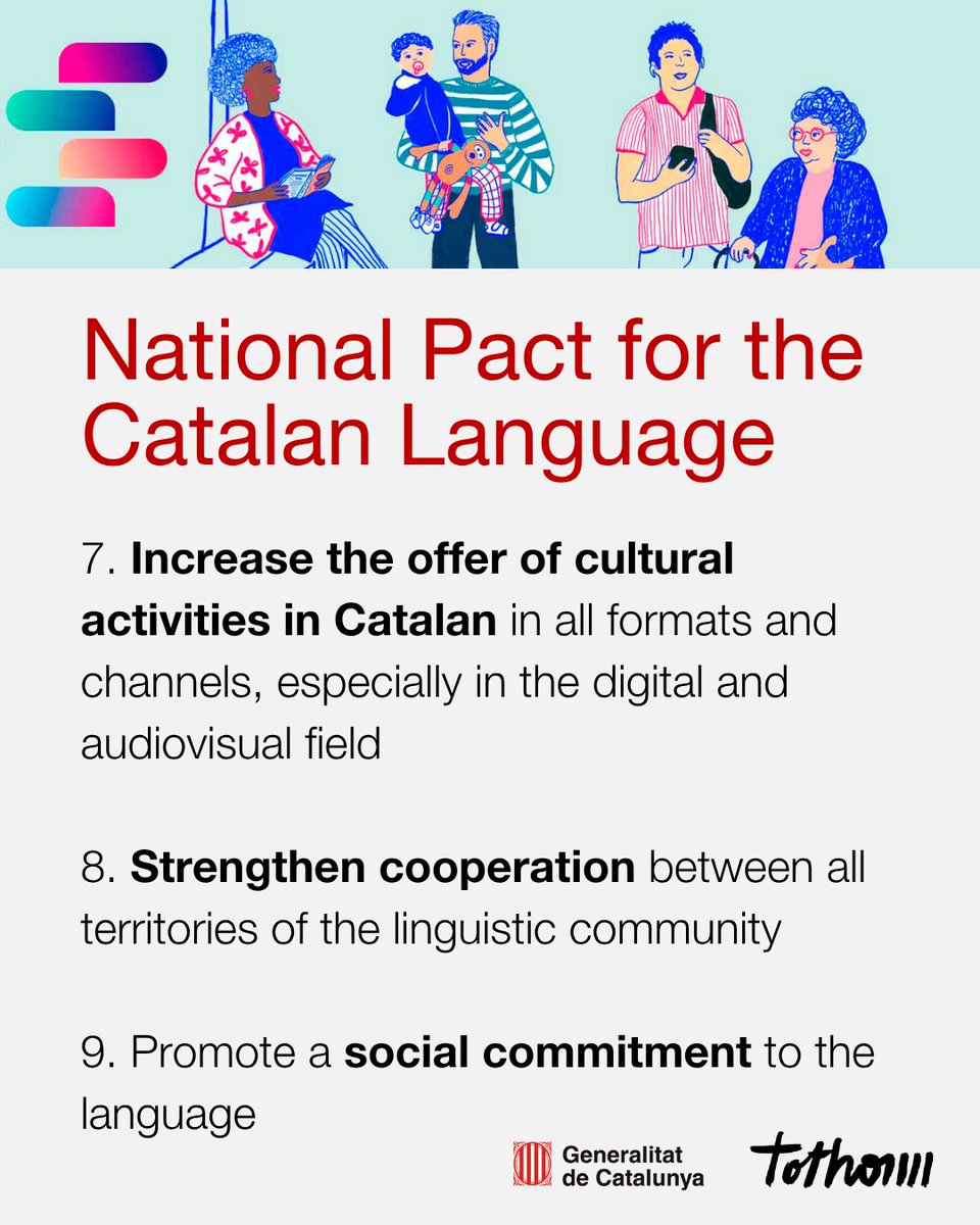 🔡 We introduce the National Pact for the Catalan Language, a historic agreement to strengthen and secure the future of Catalan.  

ℹ️More information at pacteperlallengua.gencat.cat