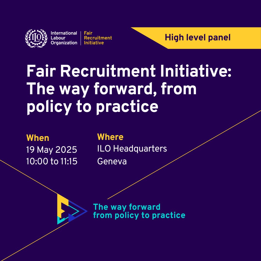 Migrant workers deserve fair, transparent, and ethical recruitment.

The ILO's Fair Recruitment Initiative is paving the way forward — join the global conversation on better policies and practices.

📺 ow.ly/4emn50VQ8tt