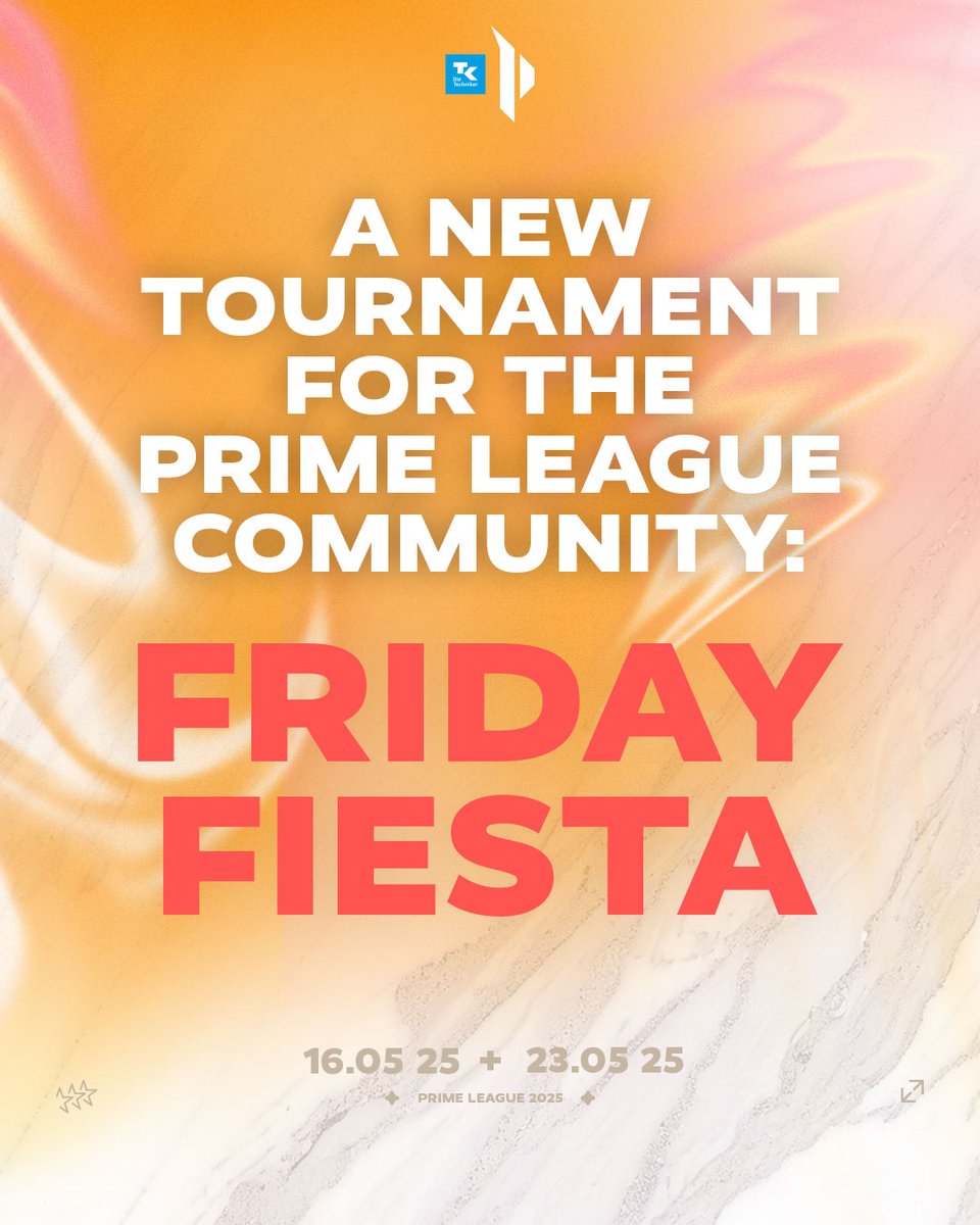 Freaks 4U Gaming (@freaks4ugaming) on Twitter photo Something new is coming to the <a href="/PrimeLeague/">Die Techniker Prime League</a> community: Friday Fiesta!
Mini League of Legends tournament, join as solo or duo and play max 3 rounds in a knockout system. 🏆
Join the fun this Friday!
#PrimeLeague #FridayFiesta Something new is coming to the <a href="/PrimeLeague/">Die Techniker Prime League</a> community: Friday Fiesta!
Mini League of Legends tournament, join as solo or duo and play max 3 rounds in a knockout system. 🏆
Join the fun this Friday!
#PrimeLeague #FridayFiesta
