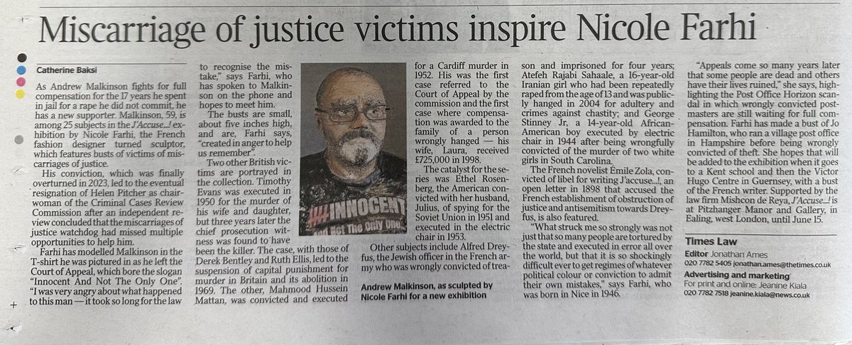 Pitzhanger Manor & Gallery (@pitzhanger) on Twitter photo 🗞️ <a href="/thetimes/">The Times and The Sunday Times</a> spotlighted 'J’Accuse…! Sculptures by Nicole Farhi' — a powerful tribute to victims of miscarriages of justice.
“Created in anger to help us remember.” — Nicole Farhi
🎤 Don’t miss her in conversation with Anthony Julius
📅 12 June
🔗 pitzhanger.org.uk/whatson/nicole… 🗞️ <a href="/thetimes/">The Times and The Sunday Times</a> spotlighted 'J’Accuse…! Sculptures by Nicole Farhi' — a powerful tribute to victims of miscarriages of justice.
“Created in anger to help us remember.” — Nicole Farhi
🎤 Don’t miss her in conversation with Anthony Julius
📅 12 June
🔗 pitzhanger.org.uk/whatson/nicole…