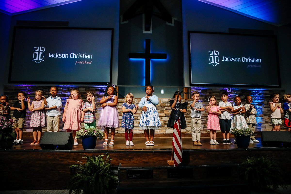 Congratulations to our recent Jackson Christian Preschool graduates! They held a ceremony for parents in the Campbell St. auditorium with memory verses and songs.