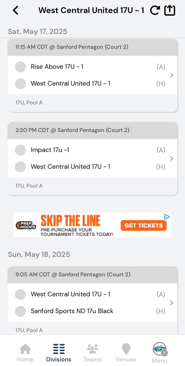 Brooklan Bruce (@brooklanbruce13) on Twitter photo Schedule for this weekend at The Pentagon for <a href="/PrepHoops/">Prep Hoops 🏀</a> Stomping Grounds!👇👇
⭐️Pool A
<a href="/WCUHoops/">West Central United</a>
<a href="/DaksHoops/">DAK Hoops</a> Schedule for this weekend at The Pentagon for <a href="/PrepHoops/">Prep Hoops 🏀</a> Stomping Grounds!👇👇
⭐️Pool A
<a href="/WCUHoops/">West Central United</a>
<a href="/DaksHoops/">DAK Hoops</a>
