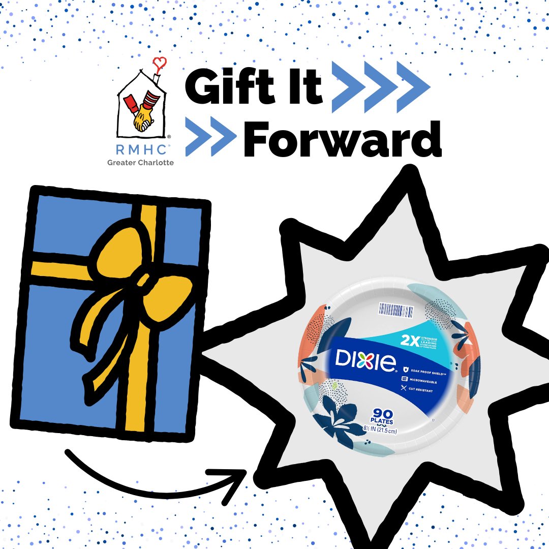 For our birthday this month, RMHC of GC is kicking off our Gift It Forward campaign! 🎉 All May long, we’re sharing ways you can help bring our wish list to life. Today’s wish? 🎁 Paper plates! 🍽️ Help us keep mealtime simple and stress-free! ❤️ Donate at ow.ly/MGuq50VSyvP.