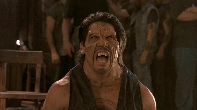 Gibboanxious's tweet image. #HappyBirthday to Danny Trejo (81)
his top 10 movies are:

10. Con Air
9. Muppets Most Wanted
8. Runaway Train
7. Machete
6. Once Upon a Time in Mexico
5. Planet Terror
4. From Dusk Till Dawn
3. Anchorman
2. Desperado
1. Heat
#Machete #Navajas