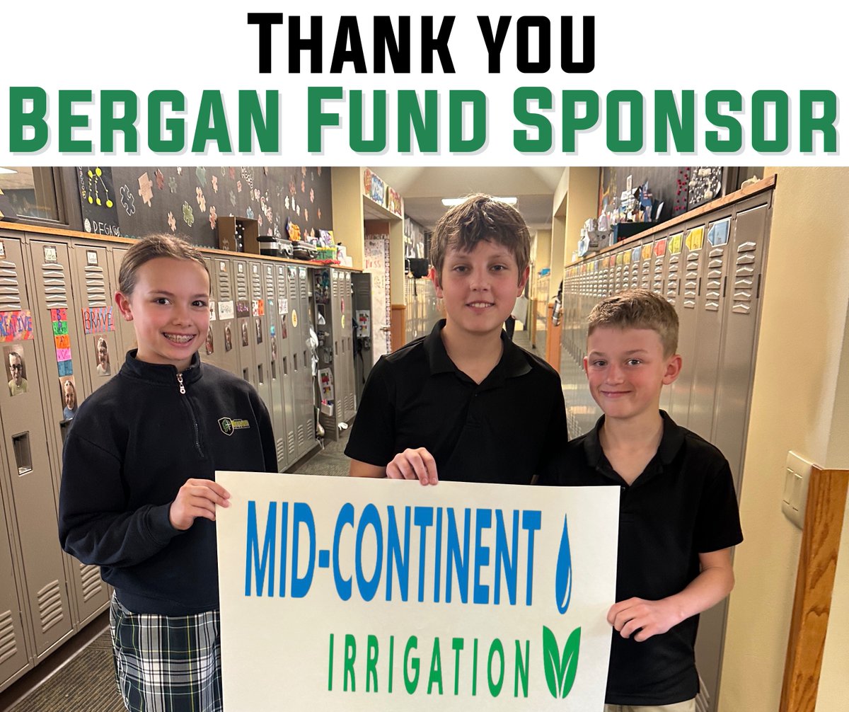 Thank you to Mid-Continent Irrigation for being a Bergan Fund Sponsor!  

We appreciate your support! For reliable irrigation service, parts, or systems, reach out to Mid-Continent Irrigation — they’ve got you covered.