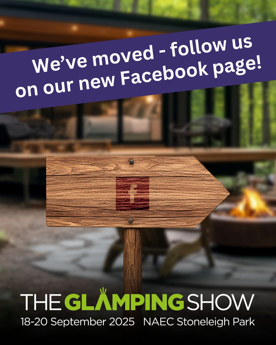 We’ve moved! 
We’re excited to launch a brand-new Facebook page exclusively for The Glamping Show, packed with all the latest updates, exhibitor news, behind-the-scenes content and more!
Follow us here to stay in the loop 👉 facebook.com/uk.theglamping…