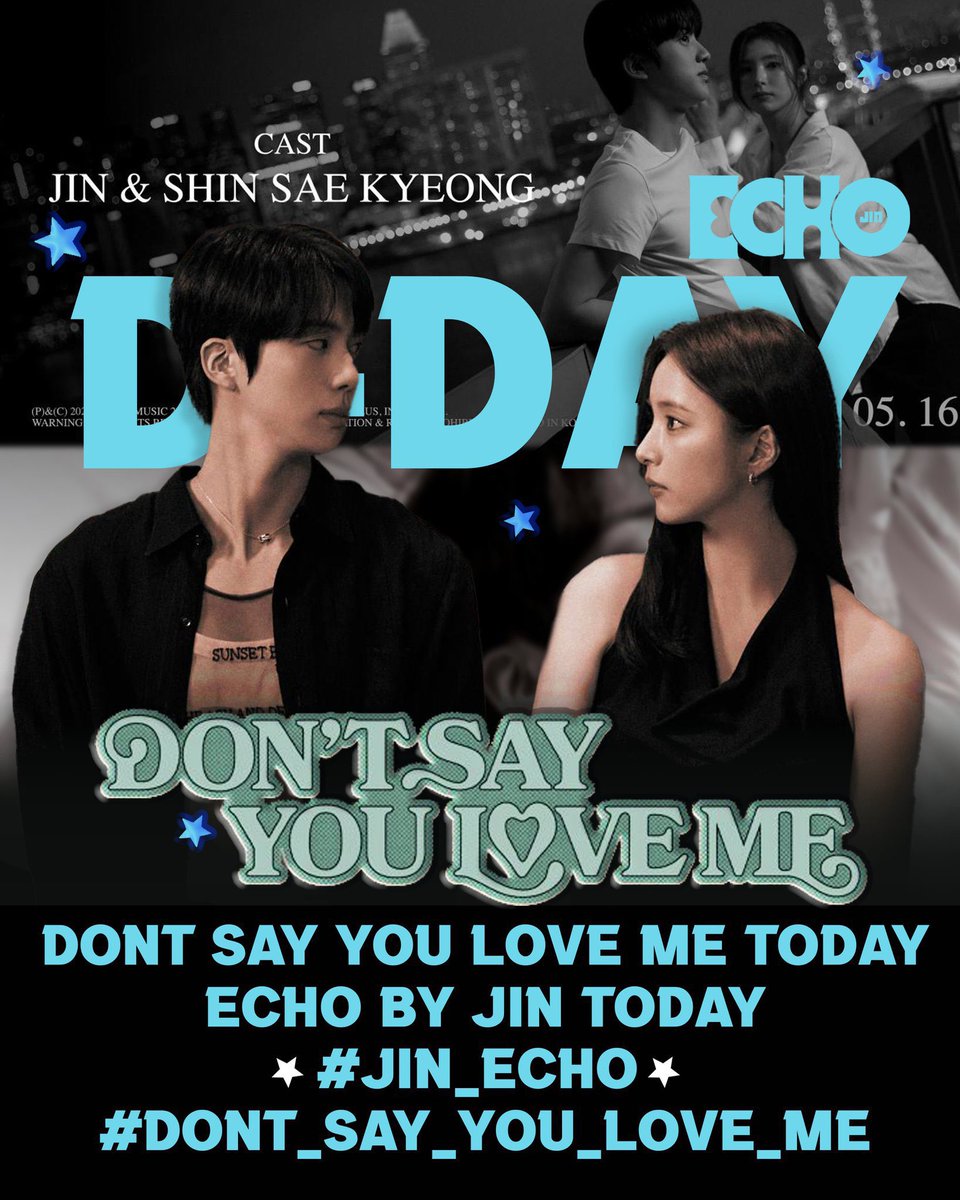 SEOKJIN_BaseIR's tweet photo. [Trending Event]
بالاخره به وقت کره به روز ریلیز دومین مینی آلبوم جین «Echo» رسیدیم!🎉
فردا،ساعت ۷:۳۰صبح آلبوم «Echo»از تمامی پلتفرم های موسیقی منتشر میشه!🩷

DONT SAY YOU LOVE ME TODAY
ECHO BY JIN TODAY
#에코_진에게_가는_여정
#DSYLM_그래도사랑한다말할래
#JIN심은_Echo가되어_컴백 https://t.co/dEPtcBlzTk
