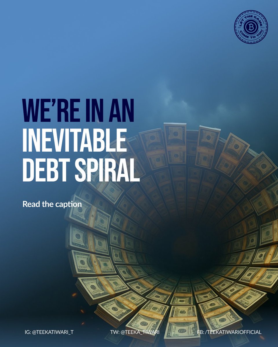 Teeka_Tiwari's tweet image. Imagine lending money to someone who only makes the minimum interest payment each month and never pays down the principal of the loan. #USDebtCrisis #HiddenTax #InflationProtection #FiatFailure #BitcoinSolution #LostDecade #WealthPreservation #DigitalAssets #CryptoStrategy