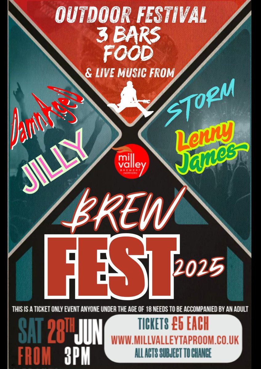 BREWFEST 2025
SATURDAY 28TH JUNE
Early Bird tickets online Now, Cleckheaton BD19 3AF millvalleytaproom.co.uk