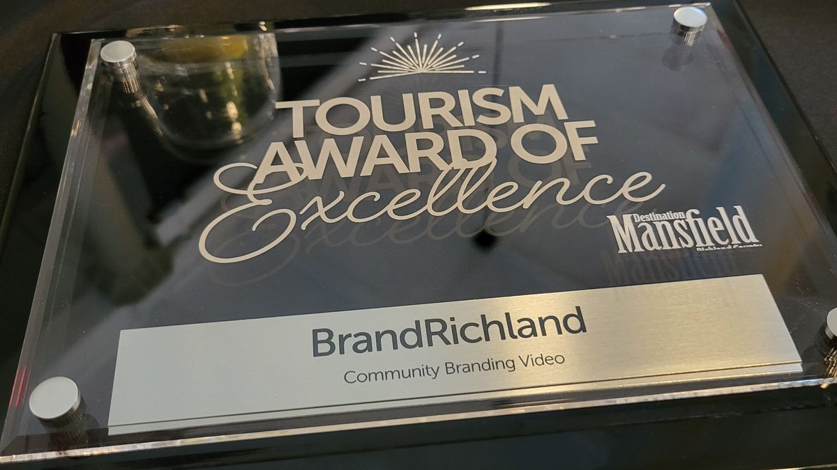 Thank you, Destination Mansfield - Richland County, for recognizing the BrandRichland video with a Tourism Award of Excellence! Proud to celebrate community pride and storytelling together. #BrandRichland #AFamilyofCommunities