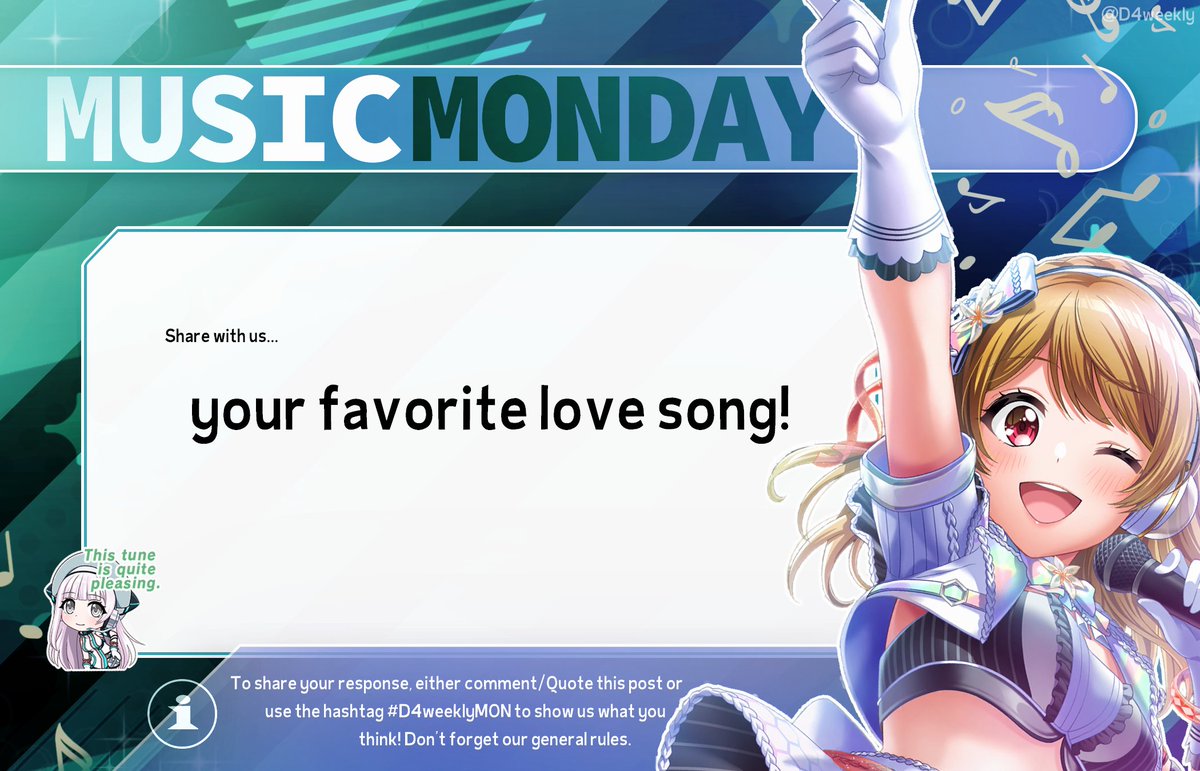 D4weekly's tweet image. MUSIC MONDAY🎶
➡ Check the image below for this week's Monday prompt! Don't forget to use the hashtag #D4weeklyMON or share your response on this very post!
#D4weekly