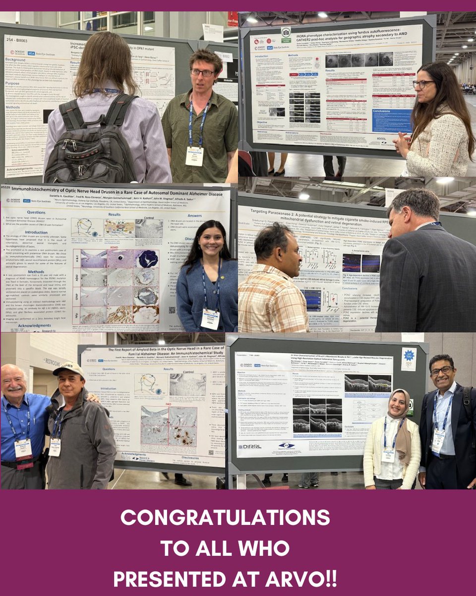 Doheny would like to commend our scientists and clinician-scientists on their phenomenal presentations at #ARVO2025 . It was a wonderful opportunity to share important research and we look forward to continued collaboration in vision research!
