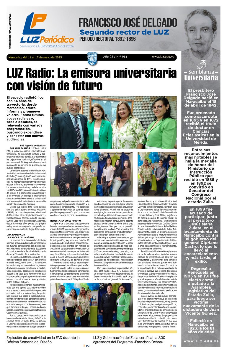 ¡Edición 961 de LUZ Periódico disponible!

Descubre las noticias más importantes de nuestra universidad
📰 ¡Lee la edición completa!
➡️ cutt.ly/UrxdhUja

 #LUZ #Universidad #Noticias