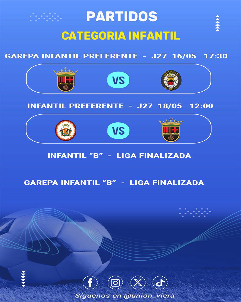 🔴⚫️PARTIDOS FUTBOL 11

El viernes comienza una emocionante jornada para nuestros equipos de fútbol 11.

¡Les deseamos a todos la mayor de las suertes!

#Temporada24_25 
#ElEquipoDelBarrio
#VamosMiVierita🔴⚫️