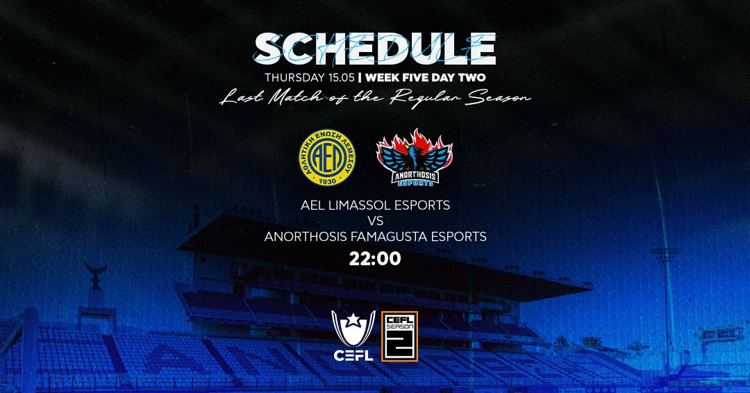 🔥MATCHDAY - W5D2
⚔️AEL Limassol eSports
⏰22:00

#For1911Reasons #FreedomToFamagusta #CEFL