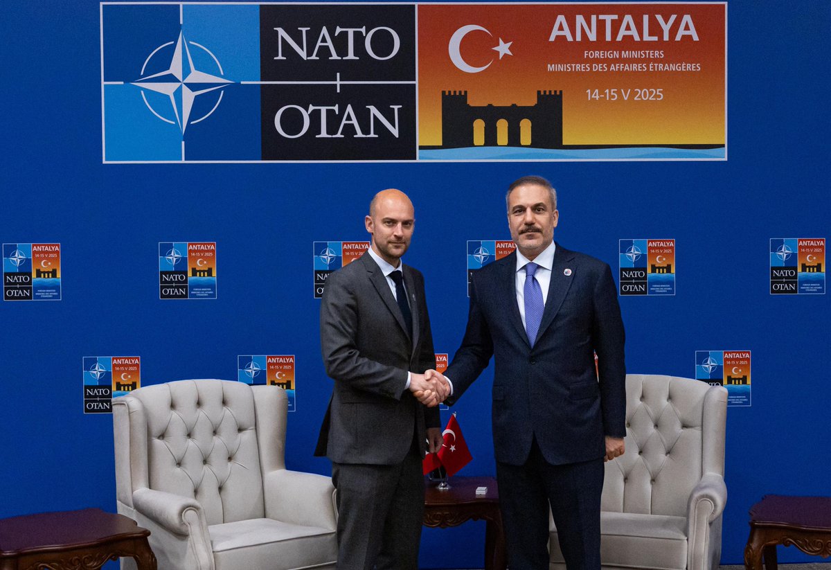 Turkish MFA (@mfaturkiye) on Twitter photo Minister of Foreign Affairs <a href="/HakanFidan/">Hakan Fidan</a> met with Jean-Noël Barrot, Minister for Europe and Foreign Affairs of France, on the margins of the Informal Meeting of NATO Foreign Ministers, in Antalya. 🇹🇷🇫🇷 Minister of Foreign Affairs <a href="/HakanFidan/">Hakan Fidan</a> met with Jean-Noël Barrot, Minister for Europe and Foreign Affairs of France, on the margins of the Informal Meeting of NATO Foreign Ministers, in Antalya. 🇹🇷🇫🇷