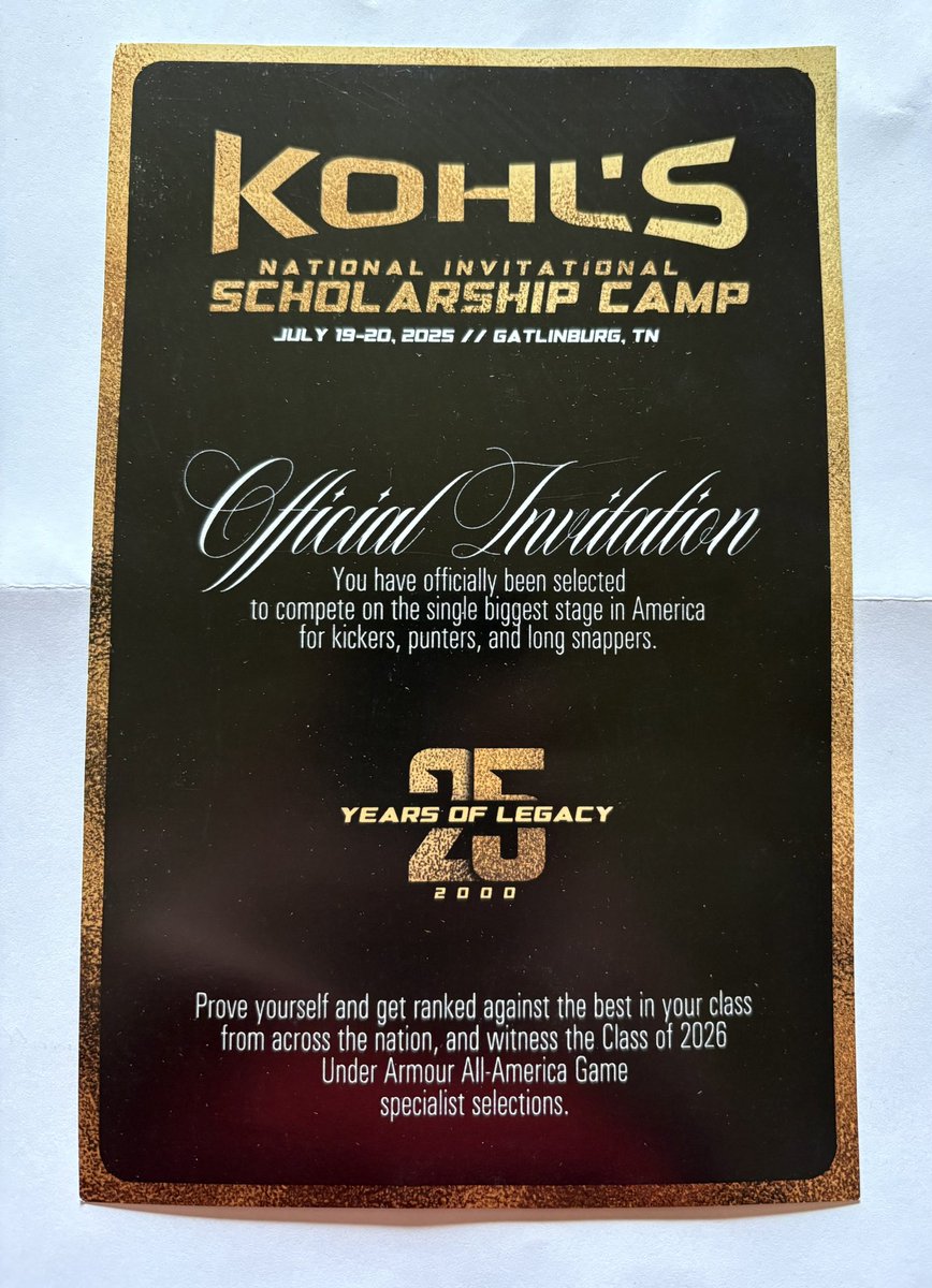 Hogan Shaw (@hogan_shaw4) on Twitter photo Thank you <a href="/KohlsKicking/">Kohl's Kicking Camps</a>, <a href="/KohlsHighlights/">Kicking, Punting, Long Snapping Highlights</a> for the invite to the National Scholarship Camp this July! Excited for the opportunity to compete against the best!
<a href="/Waverlyfootbal3/">Waverly Wolverines Football</a> <a href="/97RyanJones/">Ryan Jones</a> Thank you <a href="/KohlsKicking/">Kohl's Kicking Camps</a>, <a href="/KohlsHighlights/">Kicking, Punting, Long Snapping Highlights</a> for the invite to the National Scholarship Camp this July! Excited for the opportunity to compete against the best!
<a href="/Waverlyfootbal3/">Waverly Wolverines Football</a> <a href="/97RyanJones/">Ryan Jones</a>