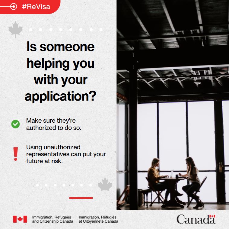 Always check:

🔸 That they are registered with the CICC
🔸 That your biometric or passport request letters are legitimate and match your application

Official info: canada.ca/immigration-re…

Suspected fraud? Write to: verificanada@international.gc.ca

#AuthorizedRep
