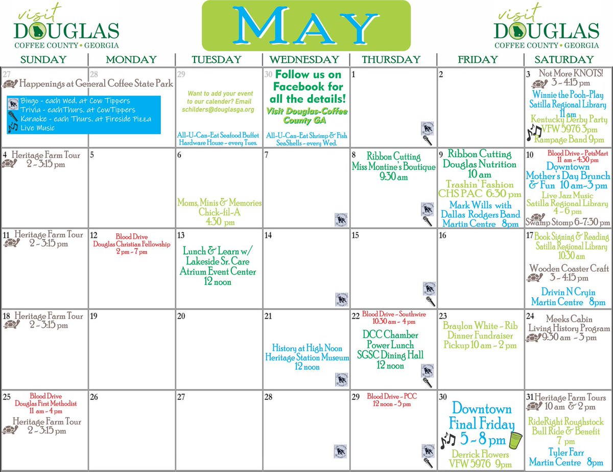 Don't miss out on the May happenings in Douglas-Coffee County!