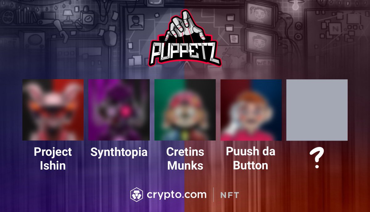 GM Puppetz!🫡❤️‍🔥

Projects locked in for the next <a href="/PuppetzART/">PuppetZ.CDC🎭</a> drop on <a href="/cryptocomnft/">Crypto.com NFT</a> 🚀

• <a href="/Project_Ishin/">Project Ishin</a> 
• <a href="/synthtopiaworld/">SYNTHTOPIA</a> 
• <a href="/CretinsMunks/">Cretins Munks | $NUTS</a> 
• <a href="/PUUSHDABUTTON/">puush.fun</a> 

Each one comes with special prizes from the participating projects🙏💎

🔥1 SPOT LEFT🔥 Reply below with your