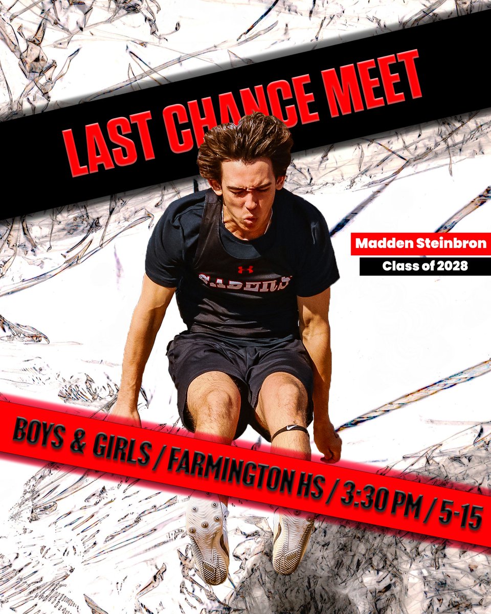 Meet day today for our last chance athletes! See meet info linked in on the track website.