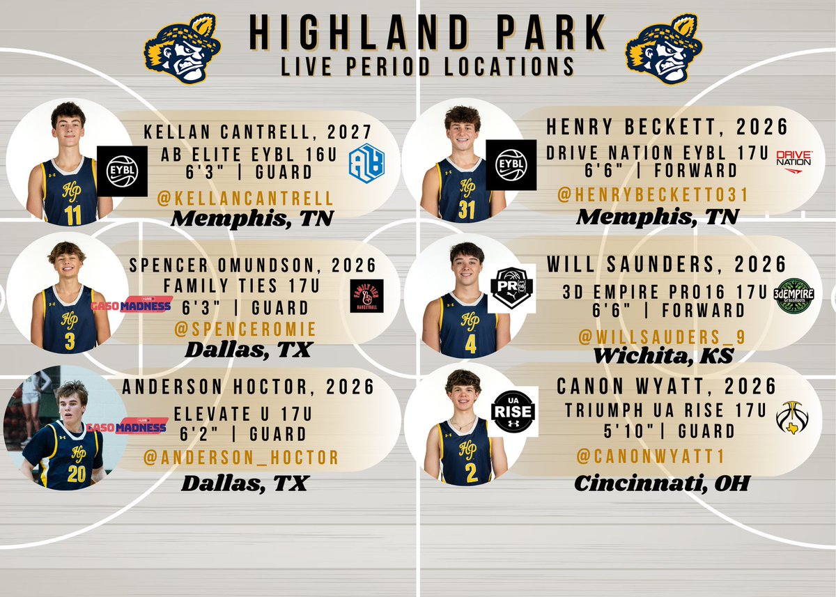 This weekend is a live period, and our guys will be playing across the country. Below is where our guys will be playing! #recruitHPhoops
