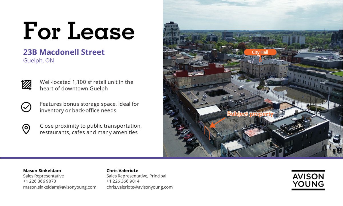 Just Listed by Avison Young: 23B Macdonell Street, Guelph, Ontario avisonyoung.ca/properties/23b…
